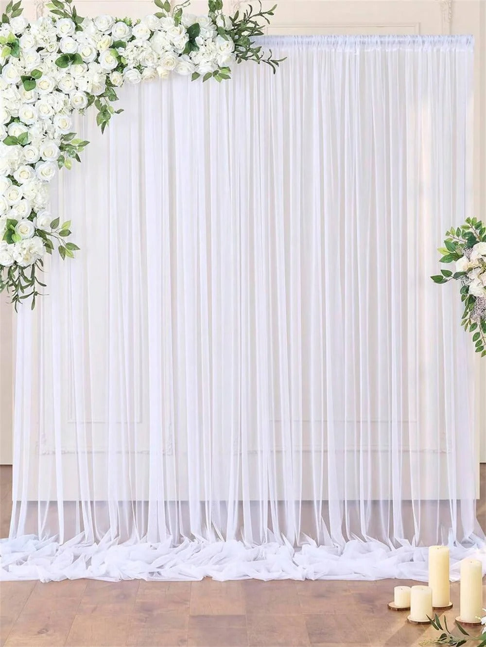 2pcs Tulle Backdrop Curtains – 3x1.6m Event Decoration