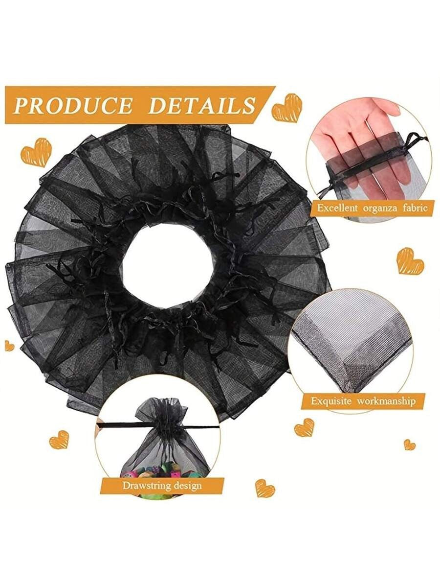 50pcs Transparent Organza Gift Bags – 15x20cm