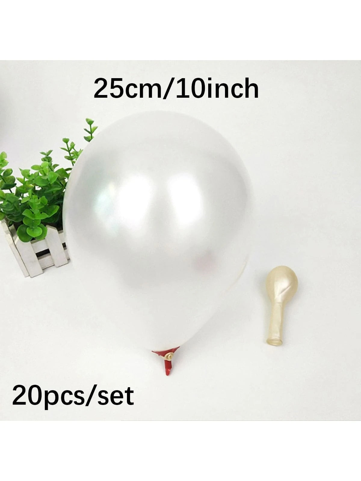 10" Pearlescent White Balloons – 20pcs Party Decor
