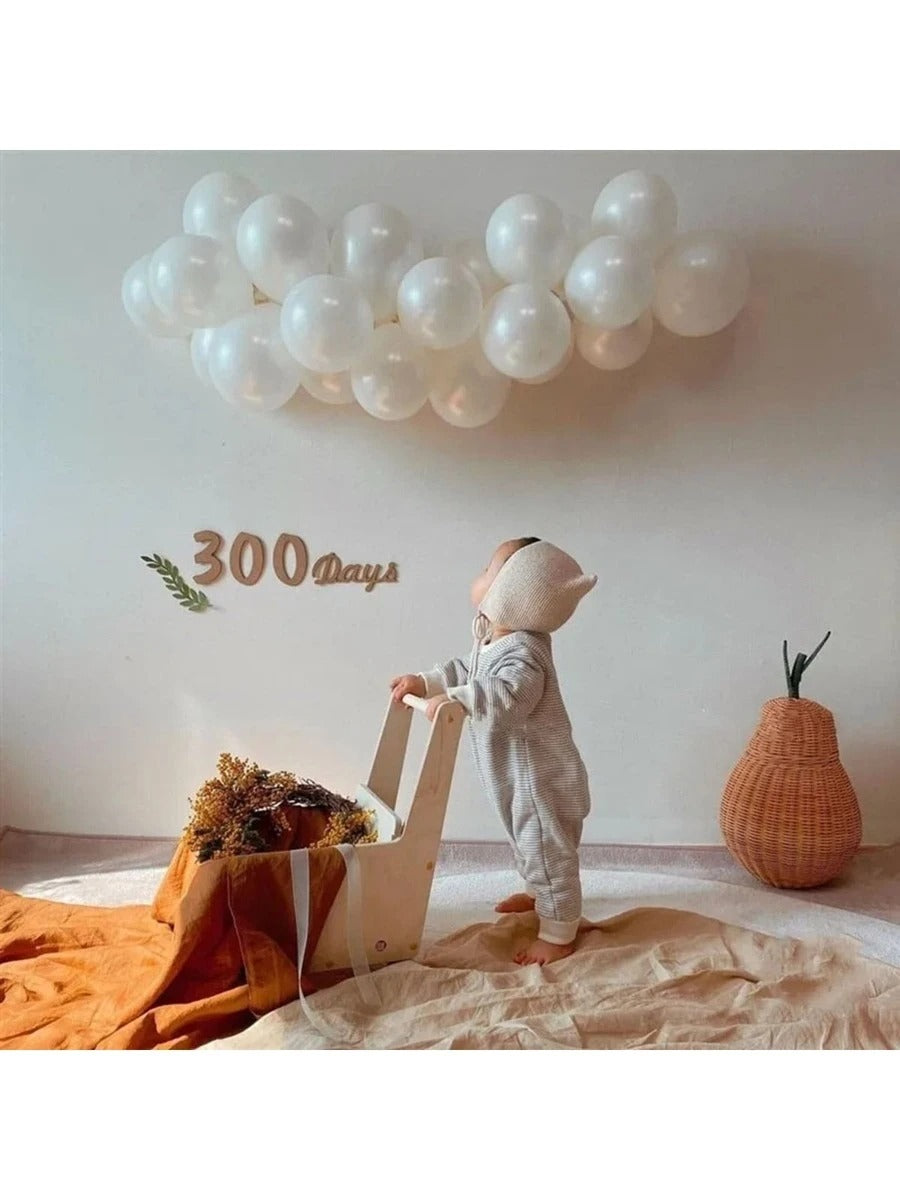 10" Pearlescent White Balloons – 20pcs Party Decor
