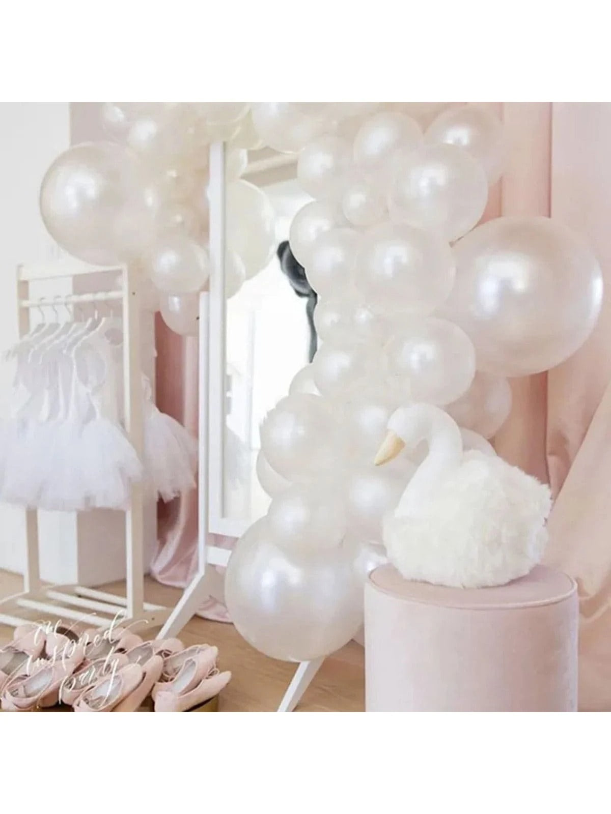 10" Pearlescent White Balloons – 20pcs Party Decor