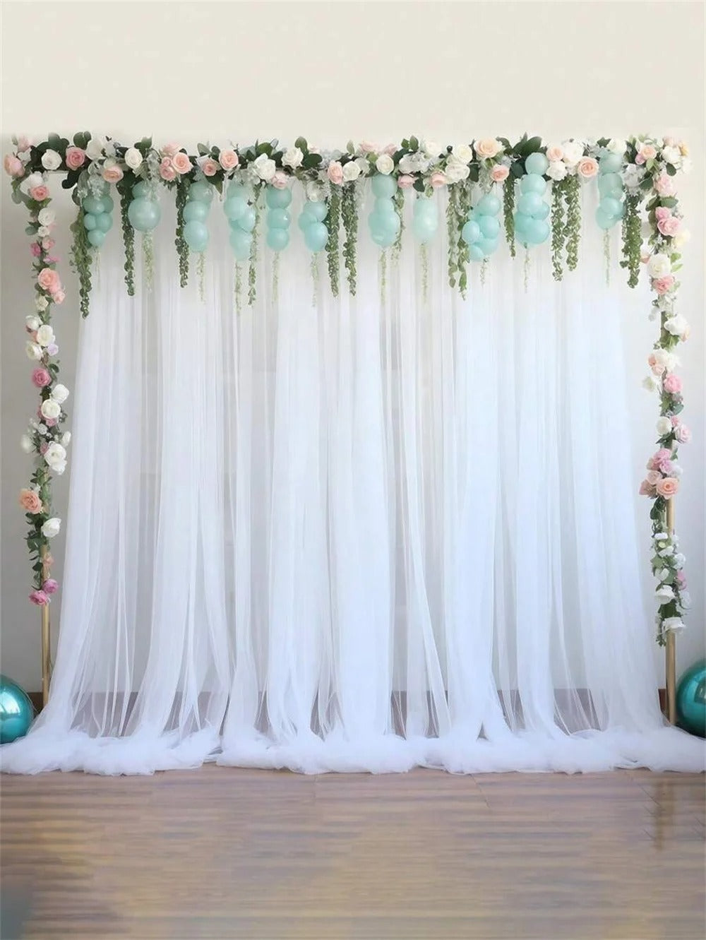 2pcs Tulle Backdrop Curtains – 3x1.6m Event Decoration