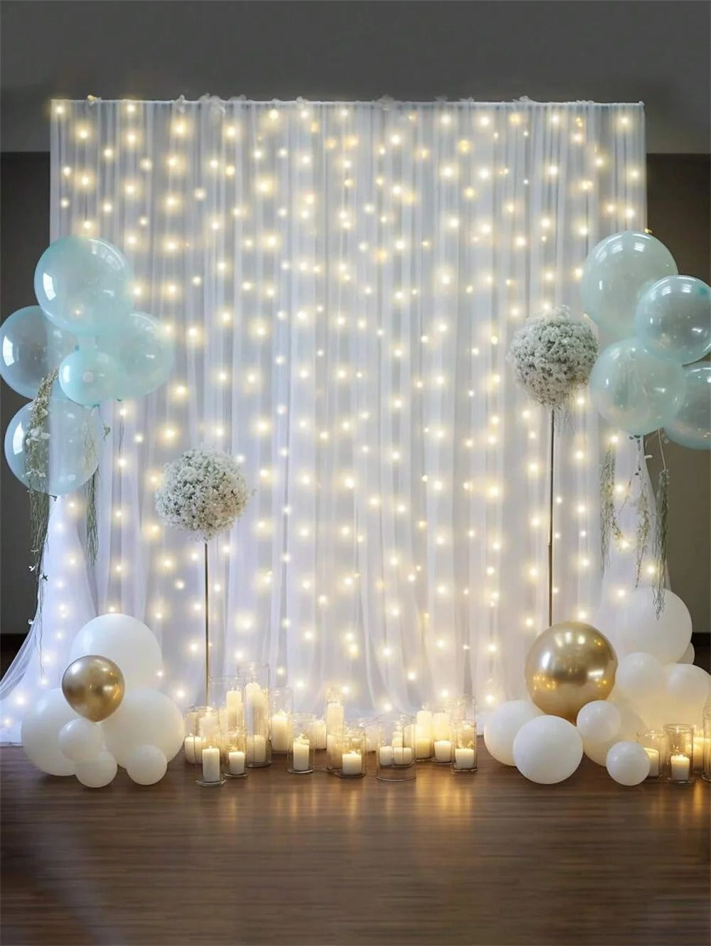 2pcs Tulle Backdrop Curtains – 3x1.6m Event Decoration