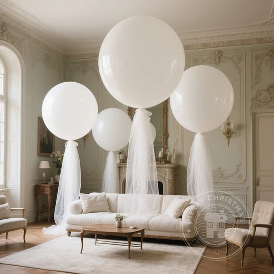 2PCS 36-inch White Gauze Balloon Set
