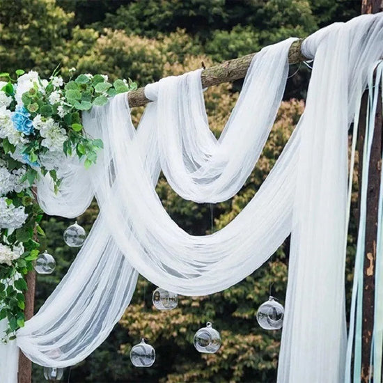 10M Organza Tulle Sheer Fabric Backdrop Curtain