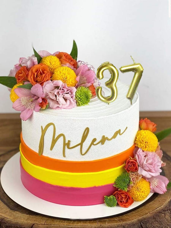 Gold Number Cake Candle – 0–9 Birthday Decoration