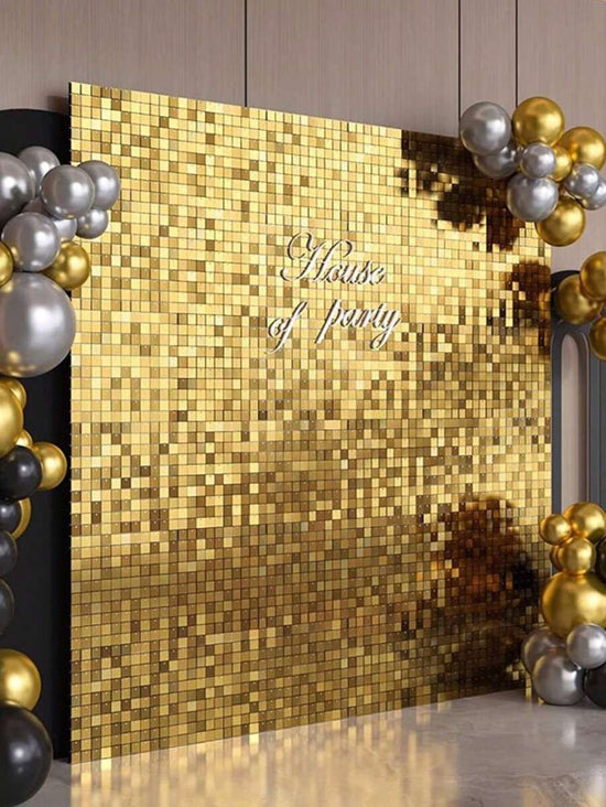 Gold Tinsel Party Backdrop Curtains