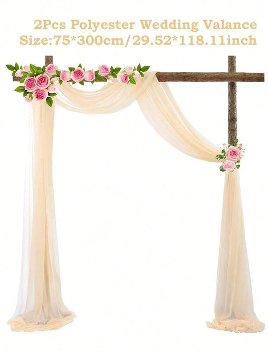 Champagne Chiffon Wedding Arch Drapes