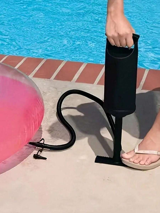 1pc Portable Manual Air Pump with 3 Nozzles – For Balloons, Pools & Inflatables