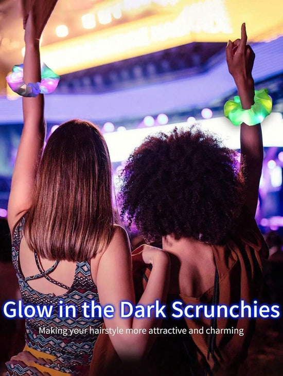 6pcs LED Light-Up Hair Scrunchies – Glow Party Accessories