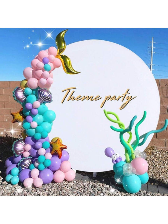 White Round Spandex Backdrop Cover