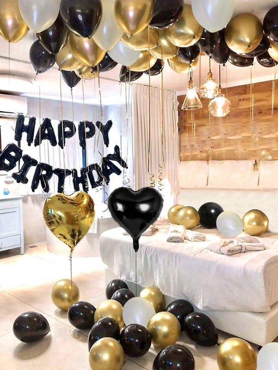 42pcs Black & Gold "Happy Birthday" Balloon Set