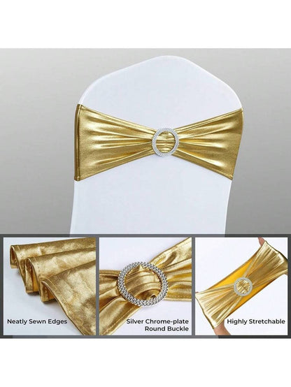 Gold Butterfly Chair Sash Belts – 20pcs
