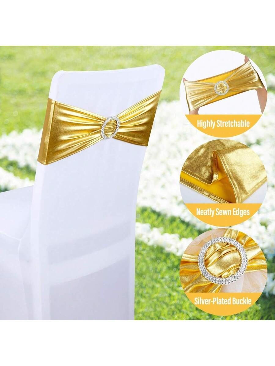 Gold Butterfly Chair Sash Belts – 20pcs