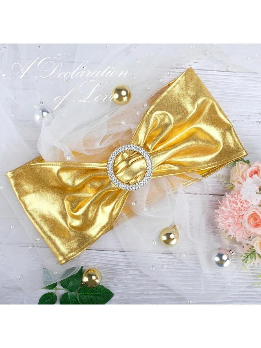 Gold Butterfly Chair Sash Belts – 20pcs