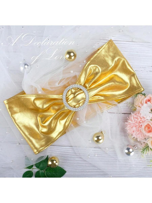 Gold Butterfly Chair Sash Belts – 20pcs