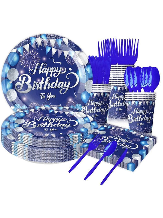 80pcs Navy Blue Birthday Party Supplies Set