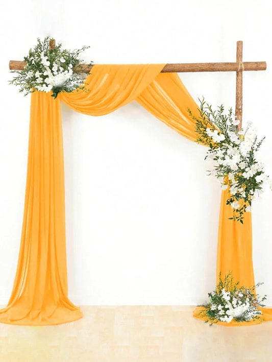 6m Gold Chiffon Wedding Arch Draping