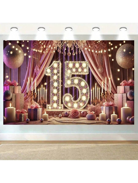 Luxury 15th Birthday Celebration Banner