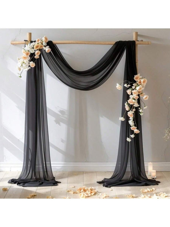 Ivory Sheer Wedding Arch Drape