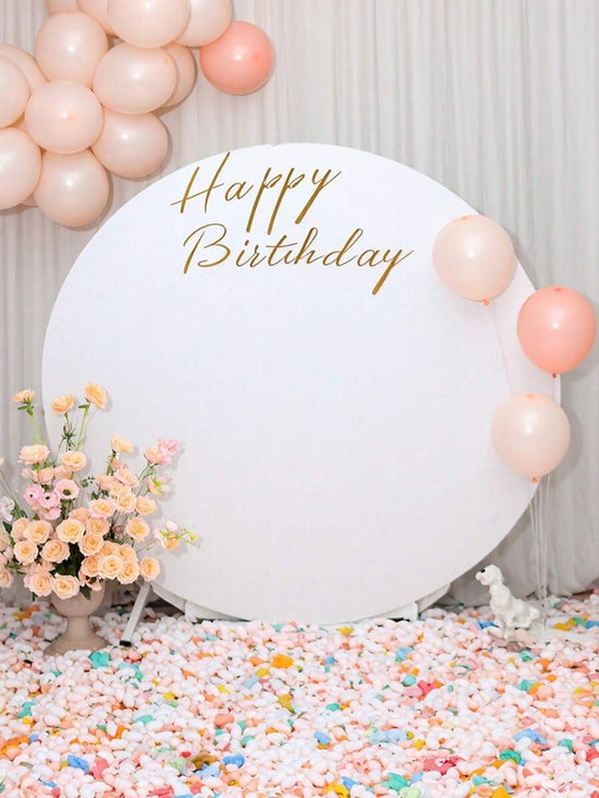 Beige Stretch Round Backdrop Cover – Lycra Fabric