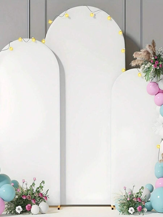 White Stretch Polyester Wedding Arch Bow Curtain Cover