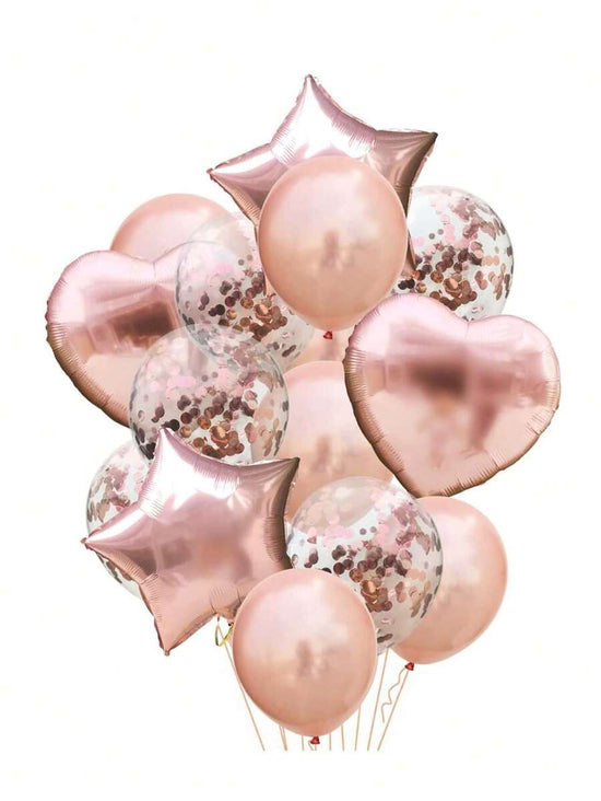 14pcs Rose Gold Balloon Decoration Set