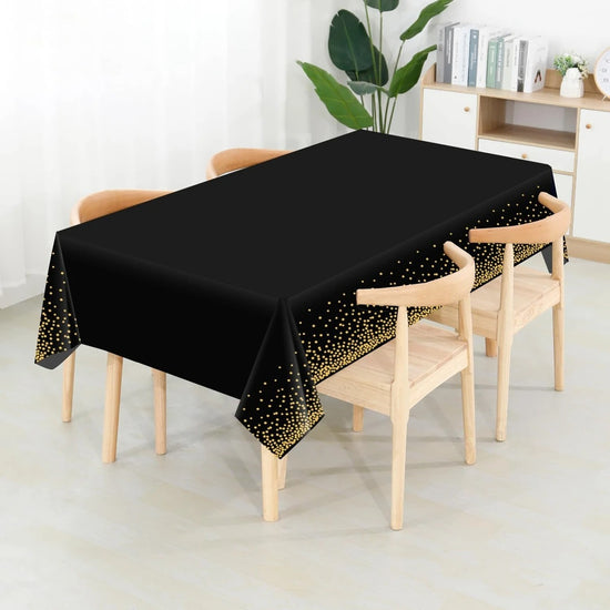 White & Gold Dot Disposable Tablecloth – 137x274cm