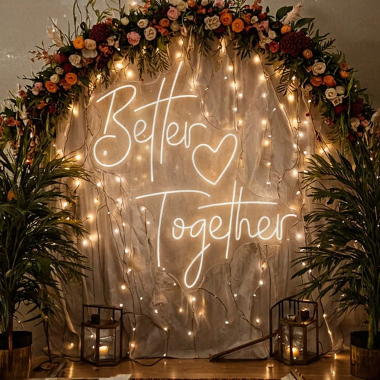 "Better Together" Neon LED Sign – Wedding & Room Decor