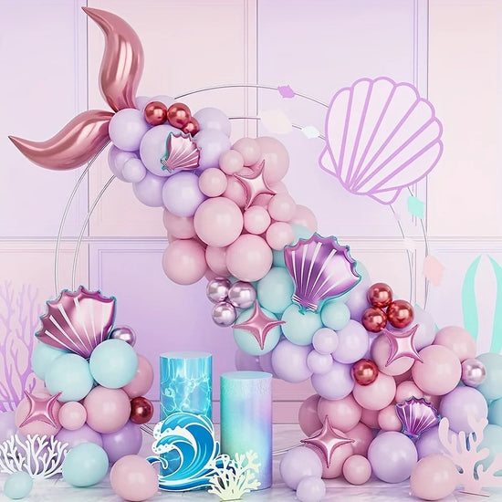 Pink Mermaid Balloon Garland Arch Kit – 120pcs