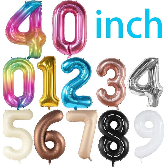 40-Inch Large Foil Number Balloons (0-9) – Birthday & Party Decor