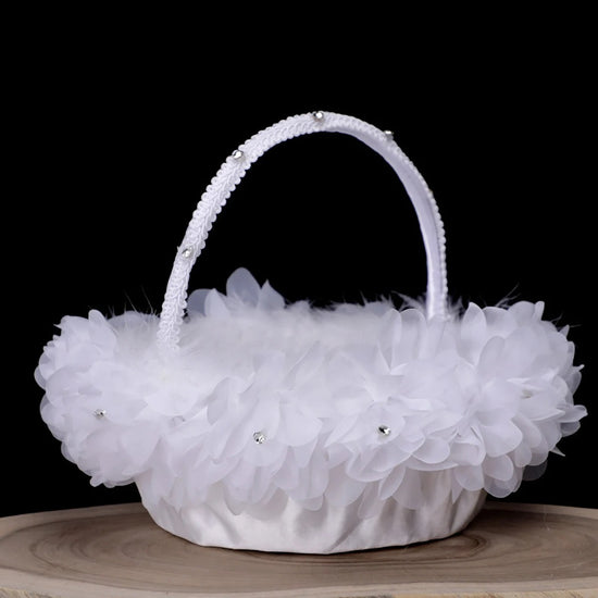 Ivory Flower Girl Basket – Large Size