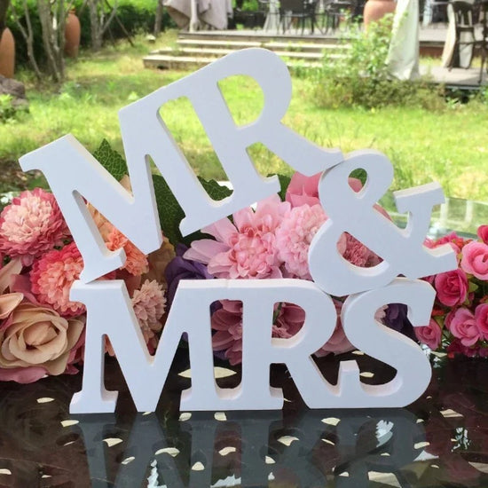 Mr & Mrs White Letters Sign
